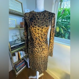 SOLD! Tory Burch Leopard Print Long Sleeve Dress